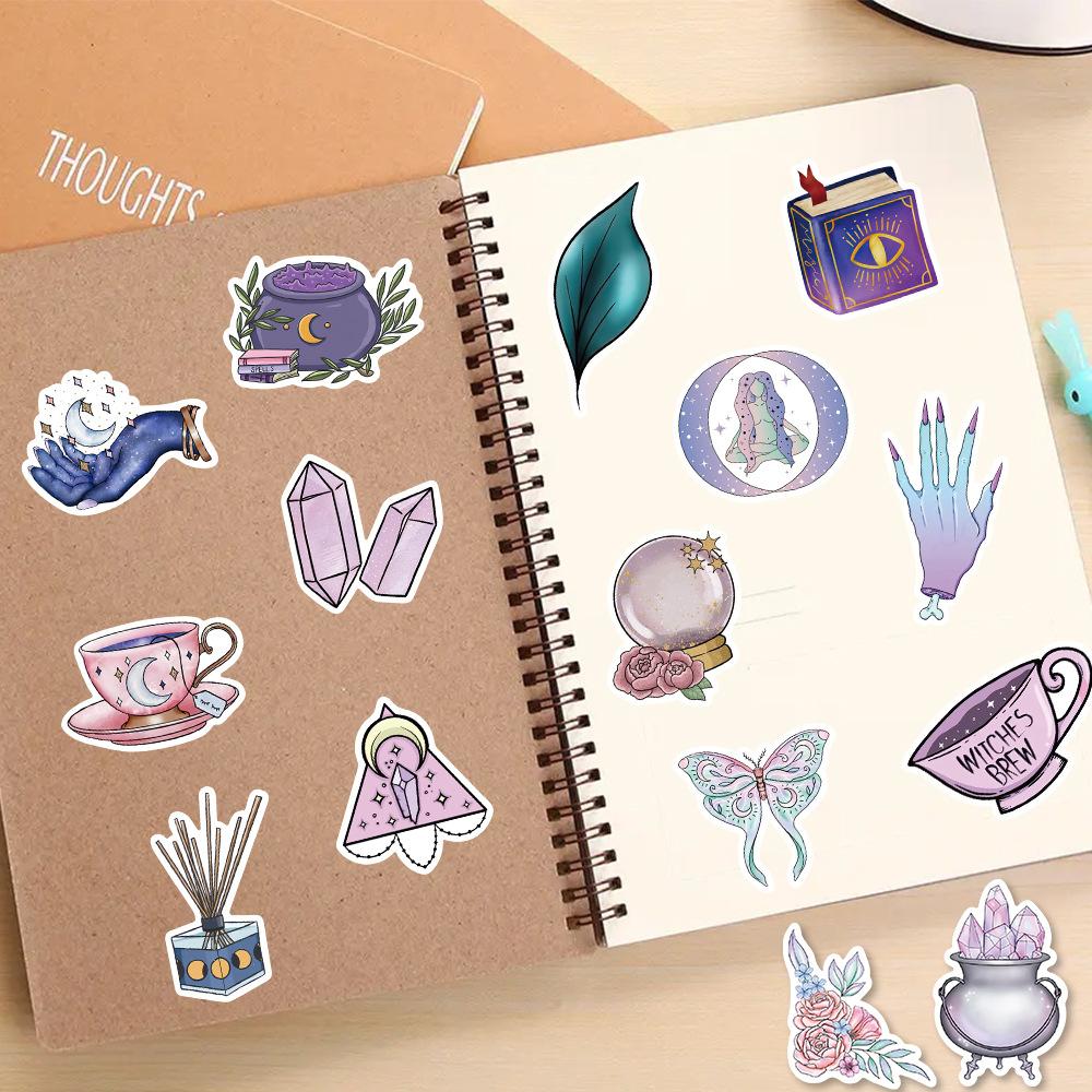 50 Pieces of 2-style Magic Moon Sticker Decorations for DIY Waterproof Stickers for Luggage Boxes