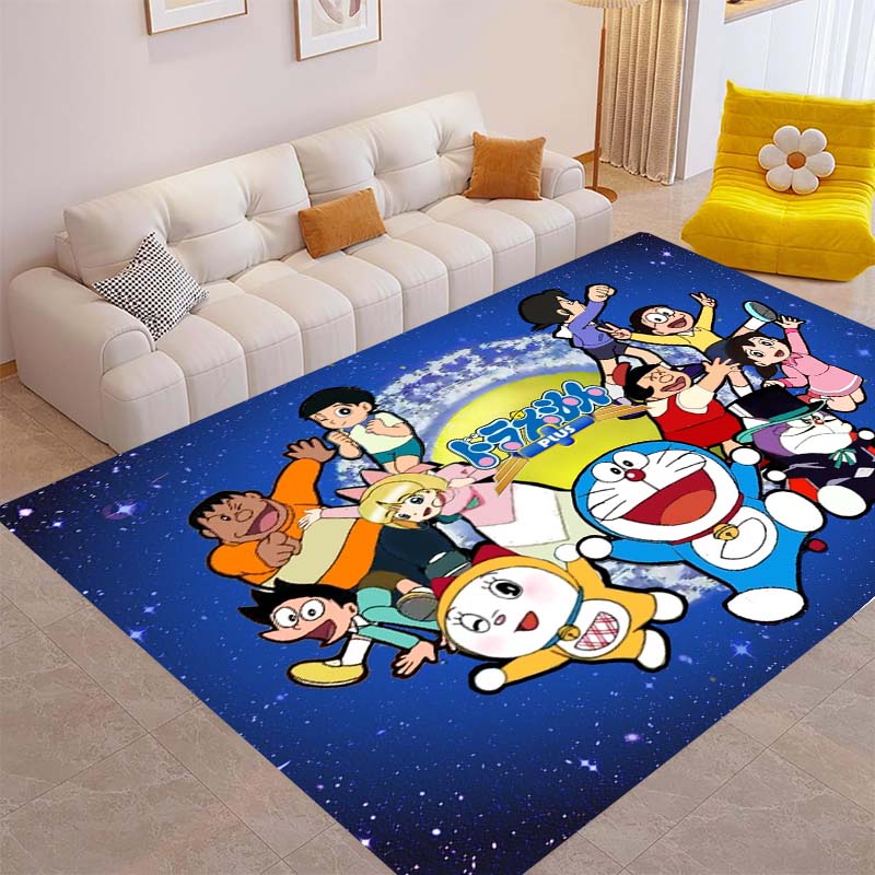 Cute Doraemon Rug, Suitable for Playrooms, Bedrooms, Living Rooms, Sofas, and Other Home Décor; Non-slip Children's Mat.