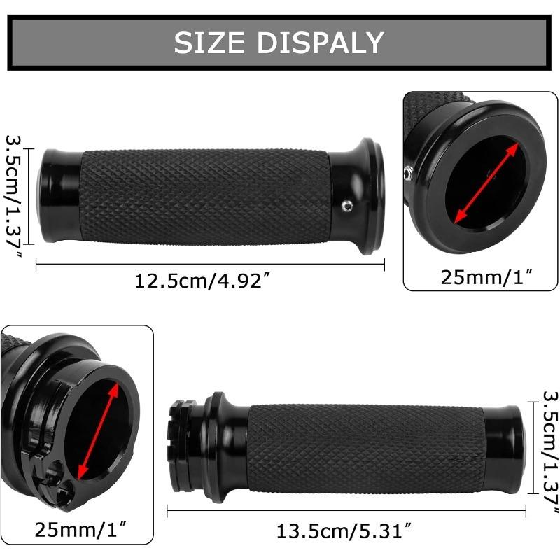 Motorcycle Black Hand Grips 1 Inch Handlebar Grips Universal for Touring Street Glide FLHX Bobber Chopper Cafe Racer