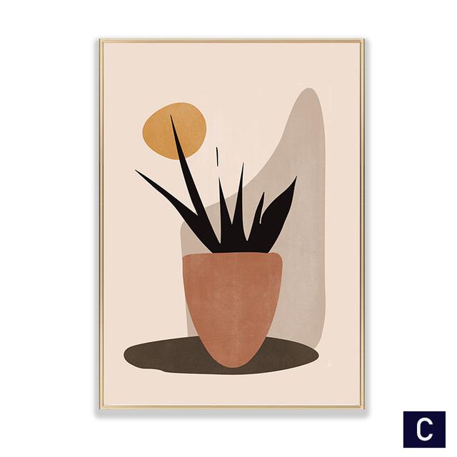 Abstrakte Orange Grüne Pflanze Obst Blatt Nordic Poster Und Drucke Wand Kunst Leinwand Malerei Wand Bilder Für Wohnzimmer Dekor