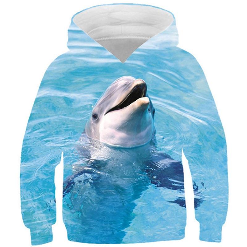 Autumn 3D Animal Pattern Printed Hoodies Fashionable Casual Sports Long Sleeved Children's Boy Hooded Sweatshirts