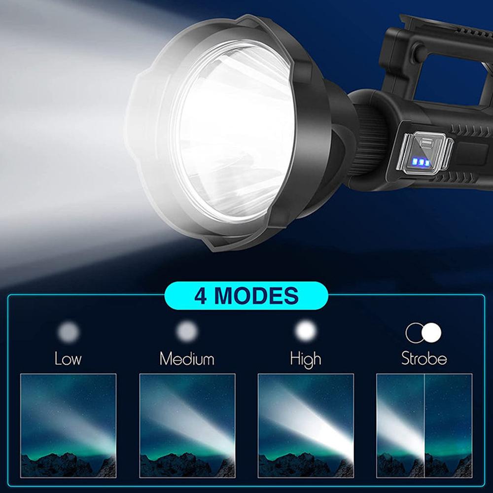Portable light outdoor LED Rechargeable spotlight handheld holder light high-power waterproof USB  strong light searchlight