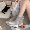 Socks For Women Korean Style New Solid Color Sweet Lolita Thin Socks Cute Breathable Bow Japanese Fashion Long Socks Female Mesh