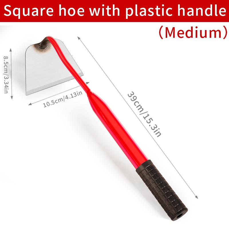 Carbon Steel Garden Hoe, Agricultural Weeding and Soil Loosening Tool, Durable Metal Hoe for Gardening