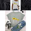 Bequemes Damen Basic T-Shirt mit floralem Gänseblümchen-Print, weiches Material, ideal für Sommerausflüge