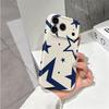 Abstract Navy Oversized Star Modern Geometric Art Protective Shockproof Film Aesthetic Bumper Phone Case Cover For iPhone 14 15 16 Pro Max Plus