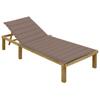 Day and Night - Day and Night Lounger with Taupe Gray Impregnated Pine Wood Cushion