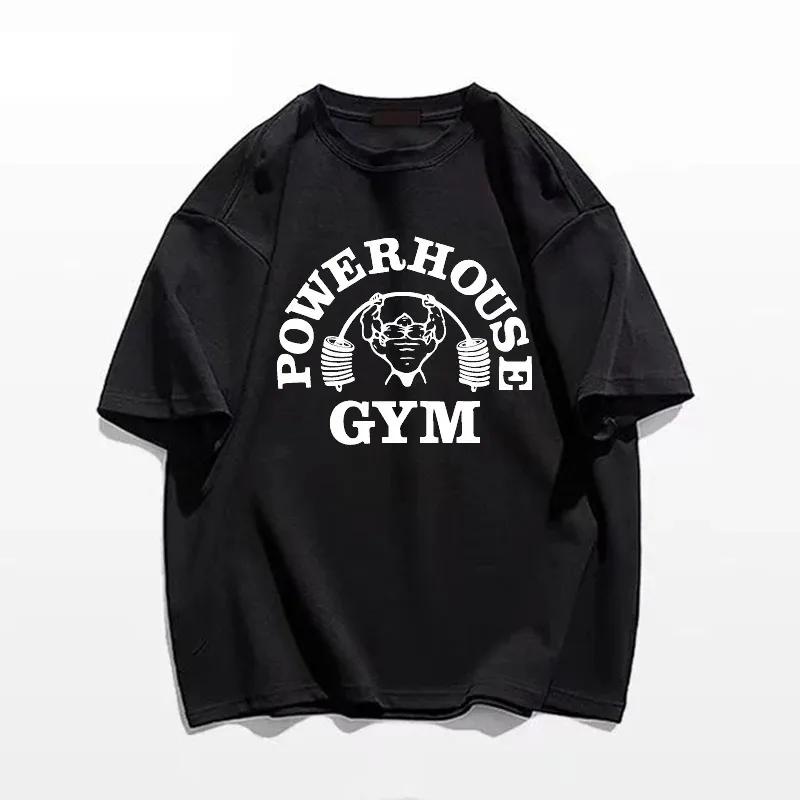 Summer Gym T-Shirts 100% Cotton Oversized Women's T Shirt Graphic Print Sporty Men Tee High Quality Men's Clothes