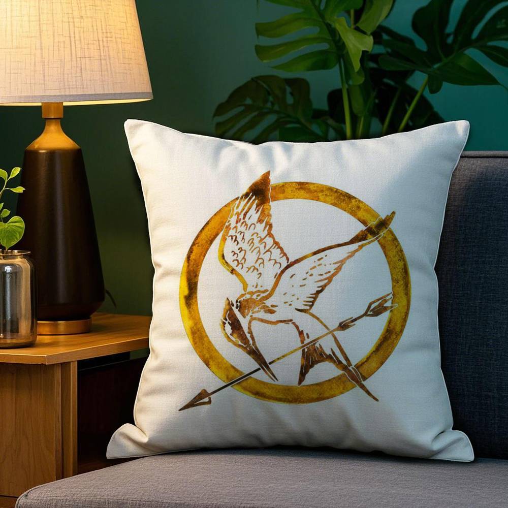 The H-Hunger Games Pillow Case Plush Fabric Soft Double Sided Print Sofa Cushion Cover Throw Pillow Covers