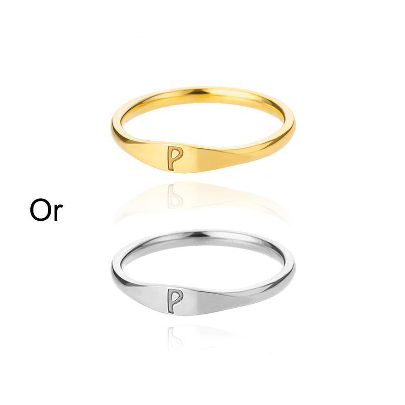 Initialen Ringen Voor Vrouwen Mannen Roestvrij Staal Initialen Ring A M K S Alfabet Naam Esthetische Bruiloft Sieraden Kerstcadeau