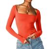 Long Sleeved Square Neck Sexy Base Shirt Long Sleeve Square-Neck Sexy Base Shirt