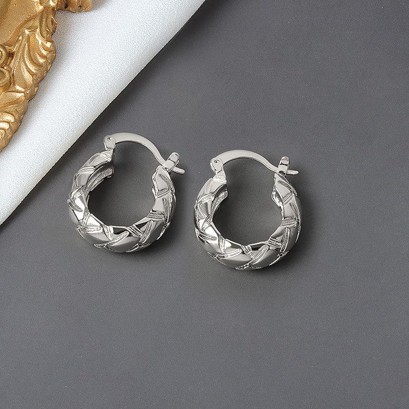 

925 Sterling Copper Heart Hoop Earrings Stud Earrings Copper Women Star Butterfly Earrings for Women Zircon Gift E197