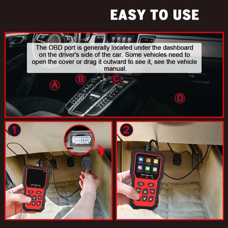 Multifunctional V521 OBD Car Diagnostic Scanner Tester Tool Suitable for Engine Fault Code Reading Quick Error Detection