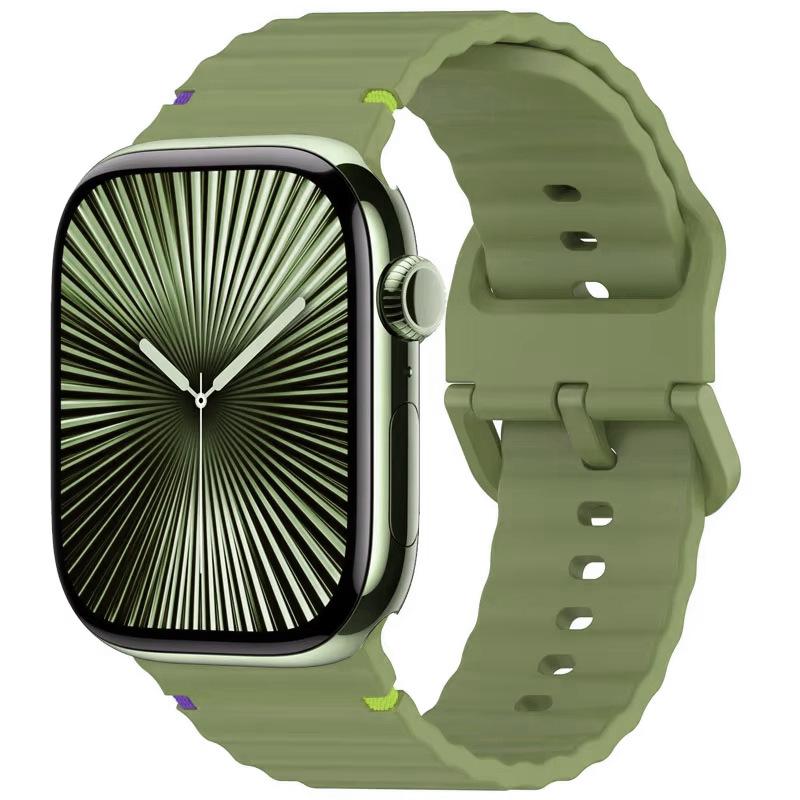 Renkli Noktalı Apple iWatch 11 Ultra Dalga Silikon Kayış
