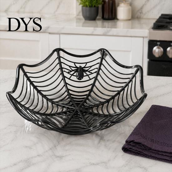 Plastic Party Favor Holders 3 Pcs Halloween Spider Web Baskets, Cobweb Fruit Holder, Trick or Small Event Serving Dishes Treat Candy Bowl for Favors,
