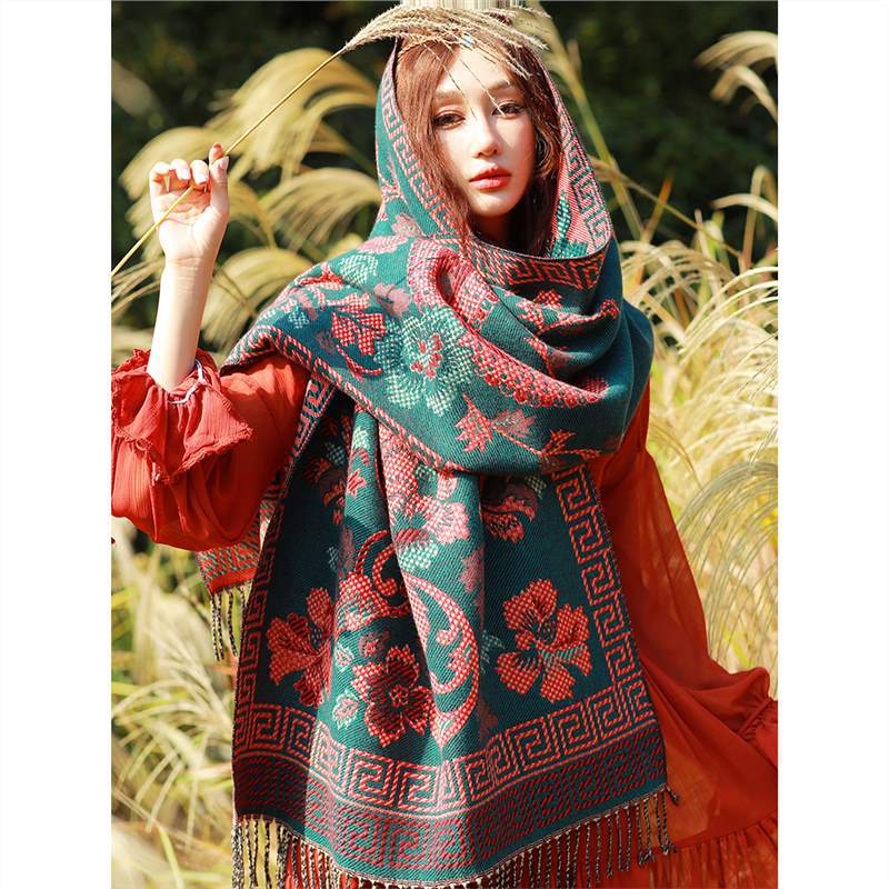 Skin Friendly And Breathable Warm And Versatile Home, Autumn And Winter Women'S Travel Shawl, Thick Cloak, Air Conditioning Blanket