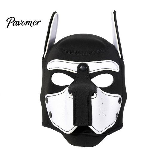 Soft Elastic Cosplay Mask Full Head Dog for Adult Role Play, Neoprene Animal Breathable Pet Party with Removable Mouth And Foldable Ears, Puppy