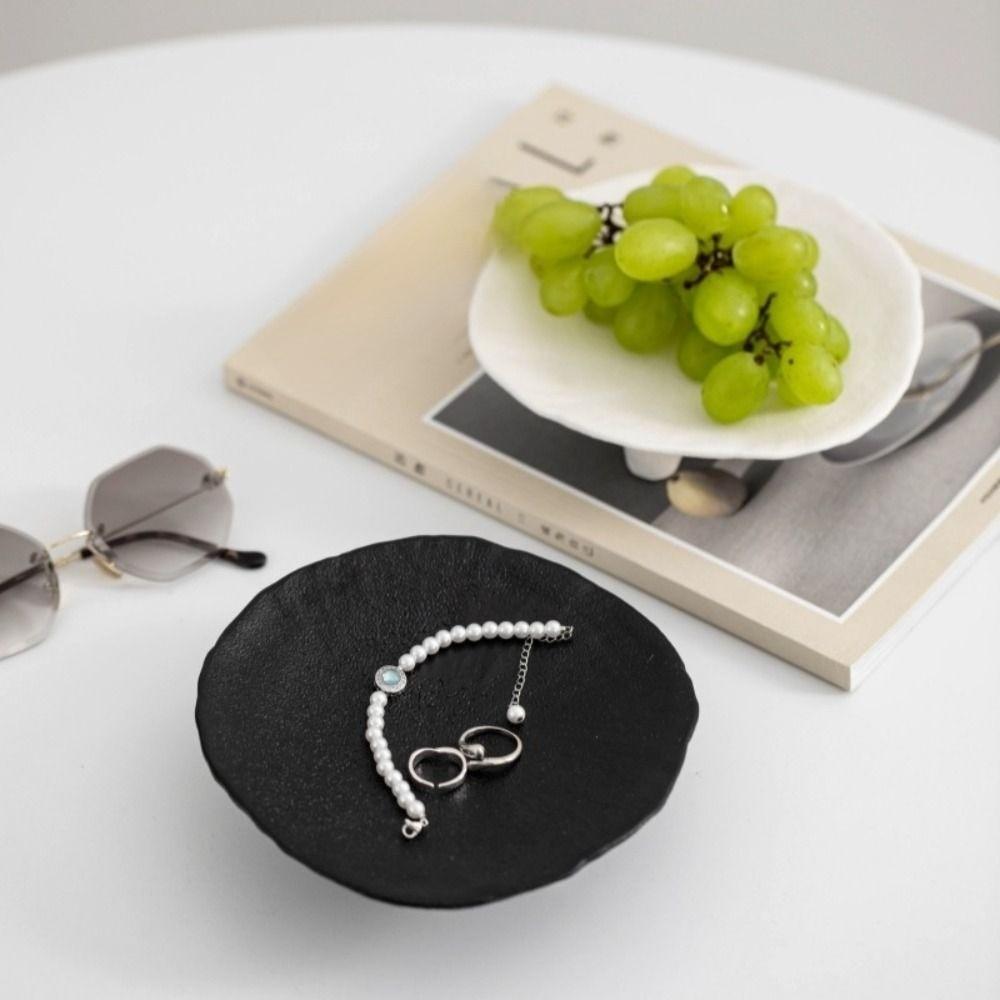 Ceramic Jewelry Storage Tray Creative Aromatherapy Candle Stand Desktop Storage Plate  Kitchen