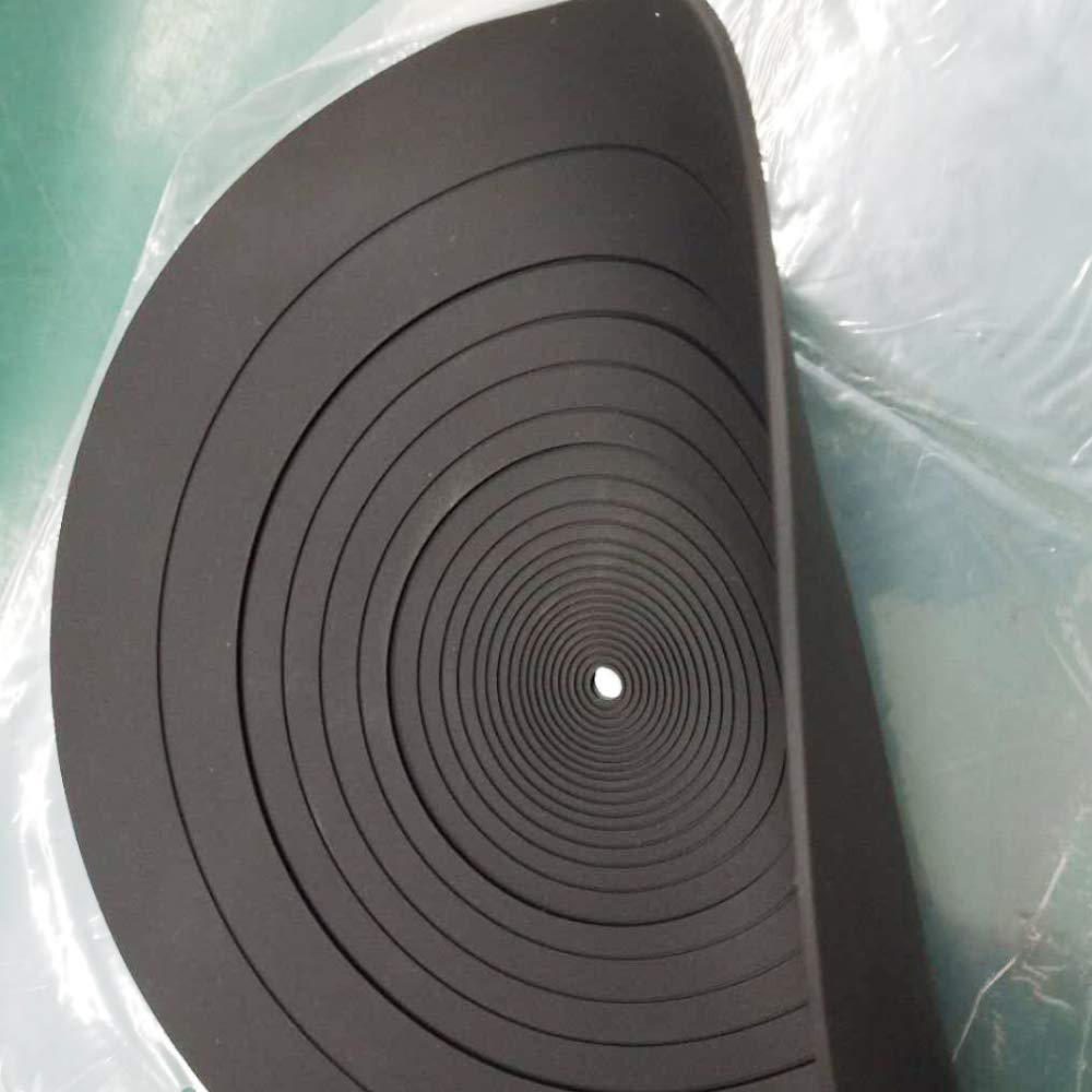 300mm Diameter Rubber Silica Gel Turntable Slip Mat Mat, Ultra-Thin, Anti-Static, Vibration-Dampening (12 Inch, Black)