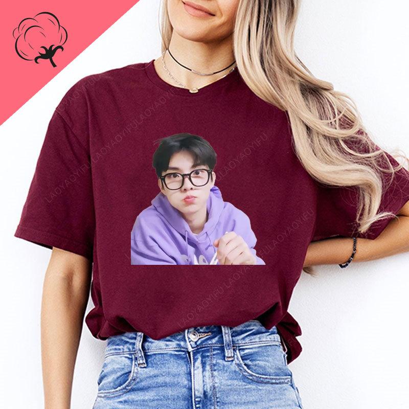 New Arrival Kpop Novelty Trend Camisetas Ji Chang Min The Boyz Hip Hop Streetwear Harajuku New In Tops Cotton Camisa Tee