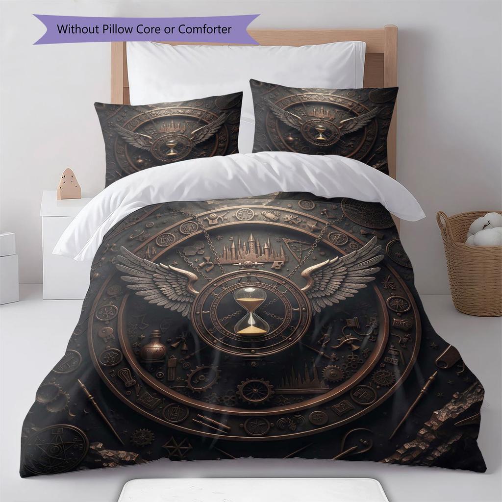 Magictools Pattern Bedding Quilt Set Quilt Cover Pillowcase Home Decoration Birthday Gift (1 * duvet cover + 2 * pillowcase, without core)