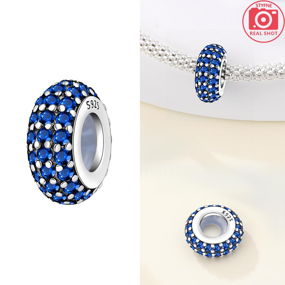 925 Silber Rosa Zirkon Liebesperlen Anhänger Passend für Armband Damen Schmuck DIY Geschenk Zarte Accessoires Jahrestag Geschenk