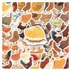Cartoon Animal Hen Stickers - 54 Waterproof PVC Sheets for Suitcases and Notebooks