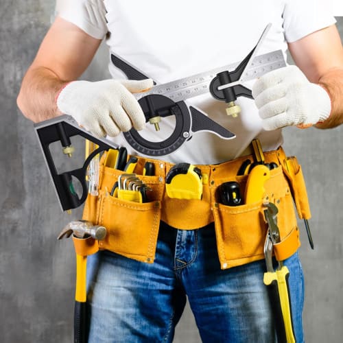 Woodworking Straight Edge, Right Angle Ruler - Adjustable Woodworking Ruler, Angle Measuring Tool, Adjustable Combination Right Angle Ruler for Woodwo