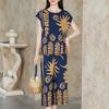 Damen Plus Size Boho-Print 2-teiliges Set, Kurzarm-Oberteil & Capri-Hose (XL-5XL)