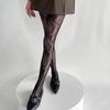 Women JK Hollowed Flower Jacquard Pantyhose Sexy Fishnet Lace Tights Leggings
