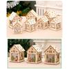 3/5’’ Xmas Desk Decor House Santa/Snowman/Reindeer Tabletop Decor Lovely Christmas Ornament DIY Wooden Puzzle Art Crafts