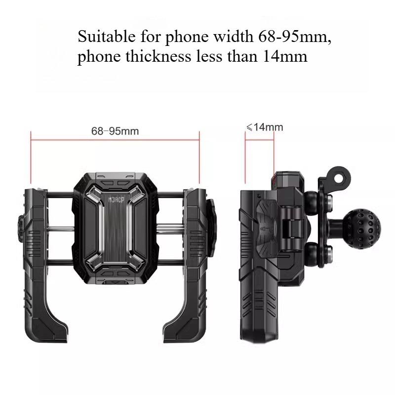 U-shaped Phone Holder for Motorcycle,Bike,Scooter,ATV,Rotatable Anti-Shake Motorcycle Holder with Quick Release