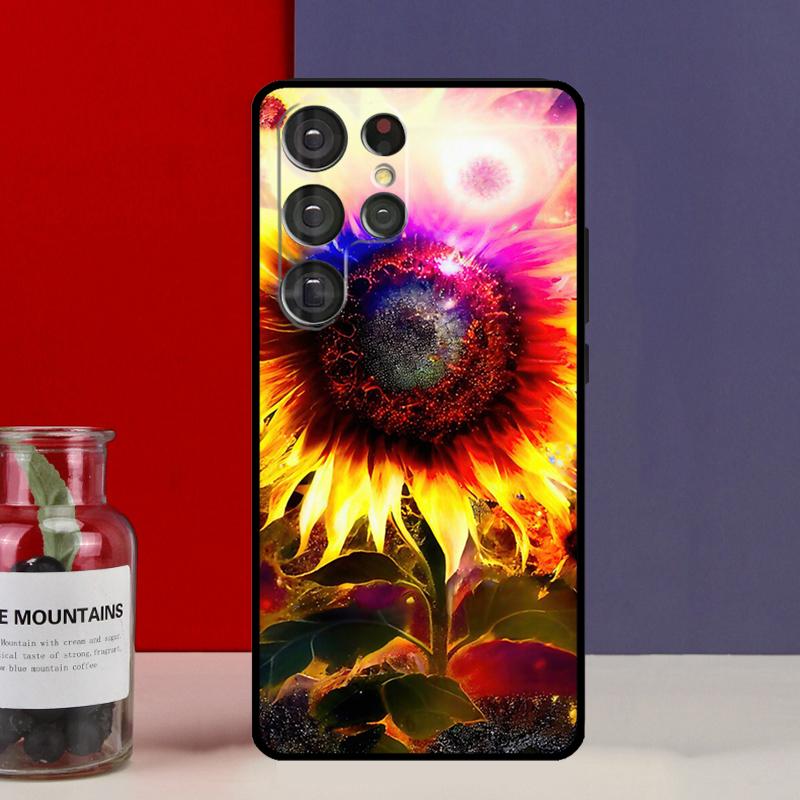 Beauty Yellow Sunflower Funda Case For Samsung Galaxy S25 Ultra S9 S10 S20 FE S21 S22 S23 Plus S24 Ultra Phone Cover