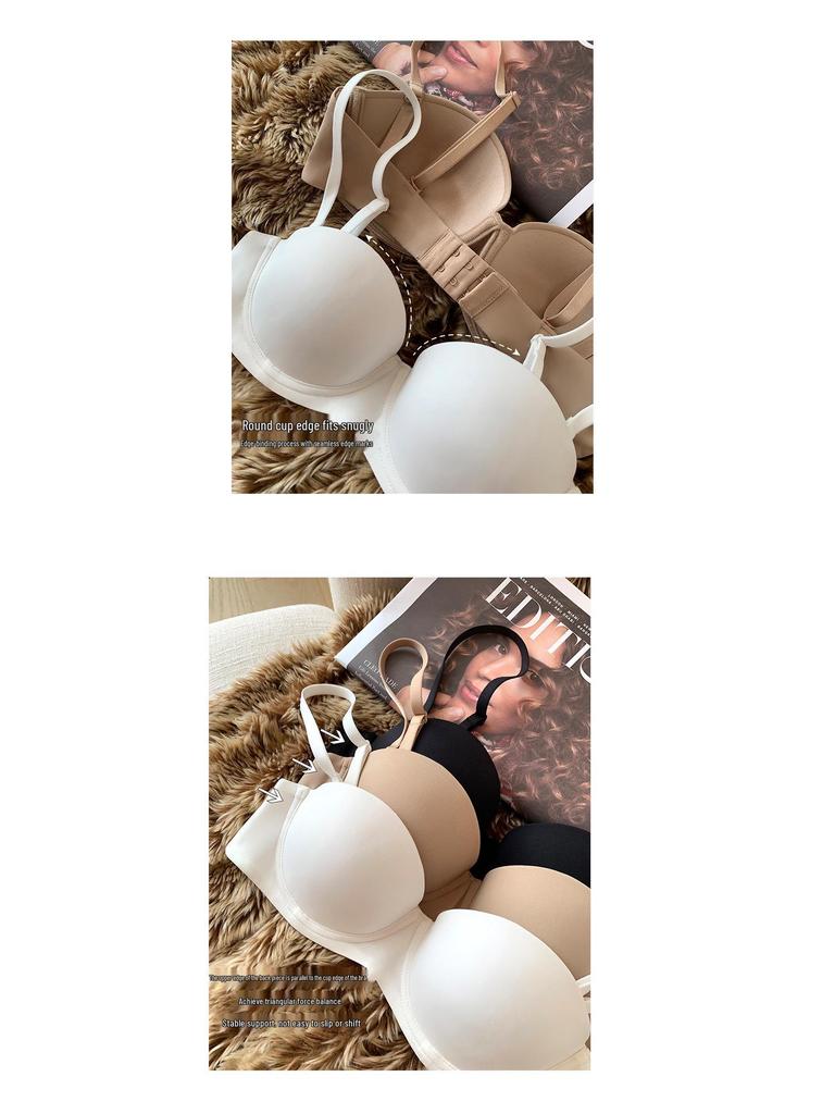 Damen trägerloser BH: Sexy, Glatt, Verstellbar, Weicher Bügel, Halbschalen-Design für kleine Brust.