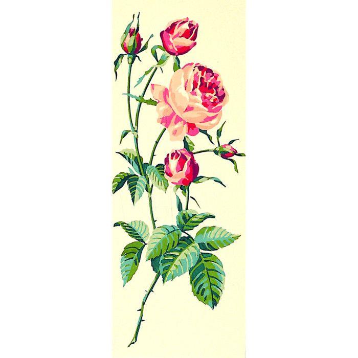 Antique Canvas Rose 25x60cm