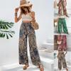 Western Women’s 2025 Summer Printed Elastic Waist Wide Leg Pants