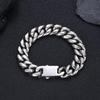 Trendige Cuban Link Kette & Armband aus Edelstahl mit glattem Verschluss