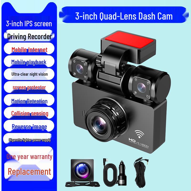 2025 Wireless 360° Dash Cam with Sentinel Mode & 24-Hour Parking Monitoring
