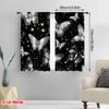 2pcs,2D plane printing Window Curtain Starlit Butterflies Durable 100% Polyester Fabric (without rod) Decorations Inside for