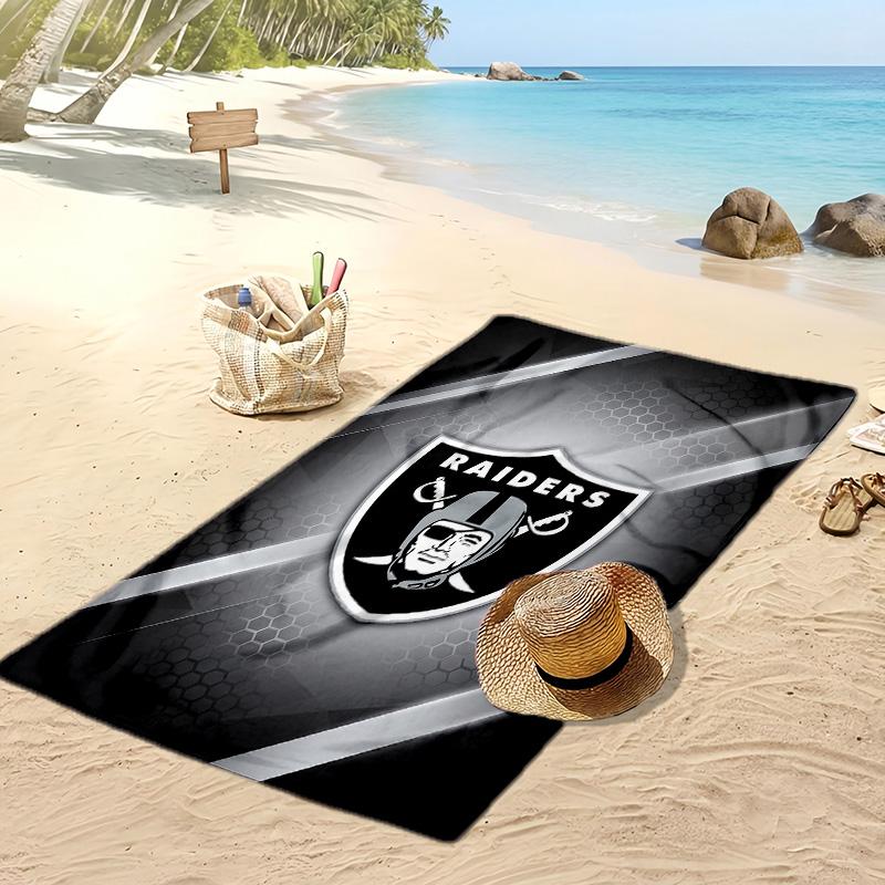 Asciugamano da Spiaggia Stampa Las Vegas Raiders Morbido Portatile Asciugatura Rapida?Asciugamano Asciutto Per Piscina Vacanza Estiva Sport all'Aperto