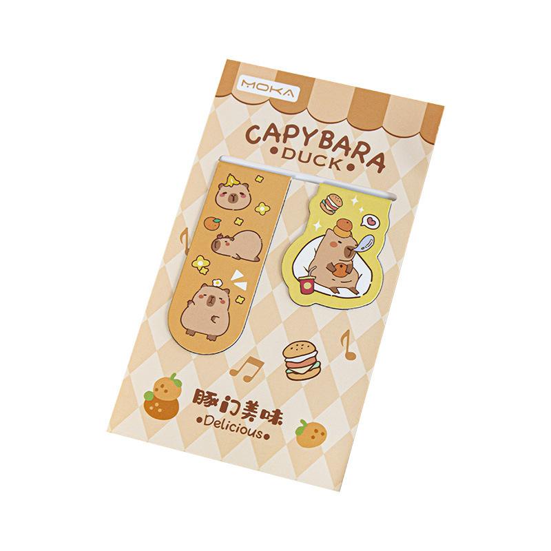 Cute Capybara Magnetic Bookmark Cartoon Creative Bookmark Kapibala Stationery Gifts Student Stationery Gifts