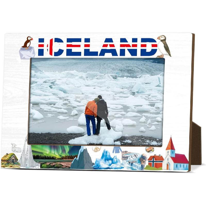 Iceland Souvenir Gifts Picture Frames for Desk Wooden Picture Frames 4x6 for Holiday Wood Photo Frames for Vacation Honeymoon Gifts for Couples