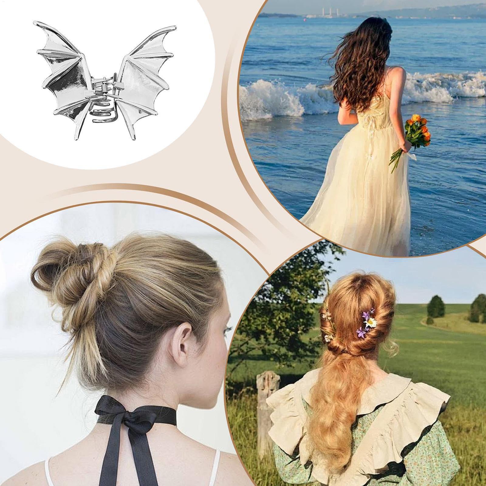 

Заколки для волос на Хэллоуин для женщин, Заколки для волос готические большие заколки в форме летучих мышей, Аксессуары для волос на Хэллоуин, Зажимы для волос с сильной фиксацией One Size