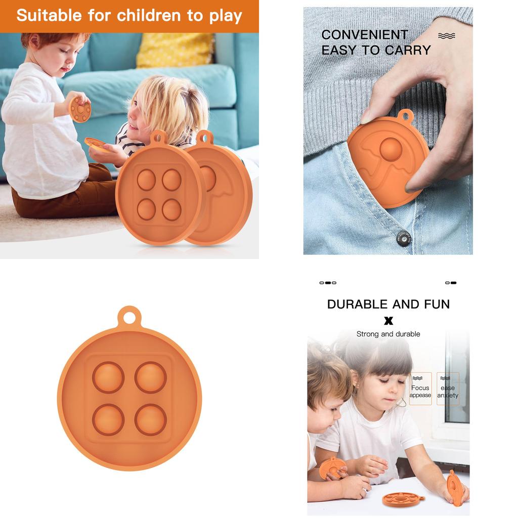 Squid Game Pop It Simple Dimple Push Bubble Keychain Pendant Fidget Toy For Stress Relief Fun