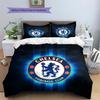 Chelsea FC Pattern Bedding Quilt Set  Home Decoration  Gift (1 * duvet cover + 2 * pillowcase  without core)