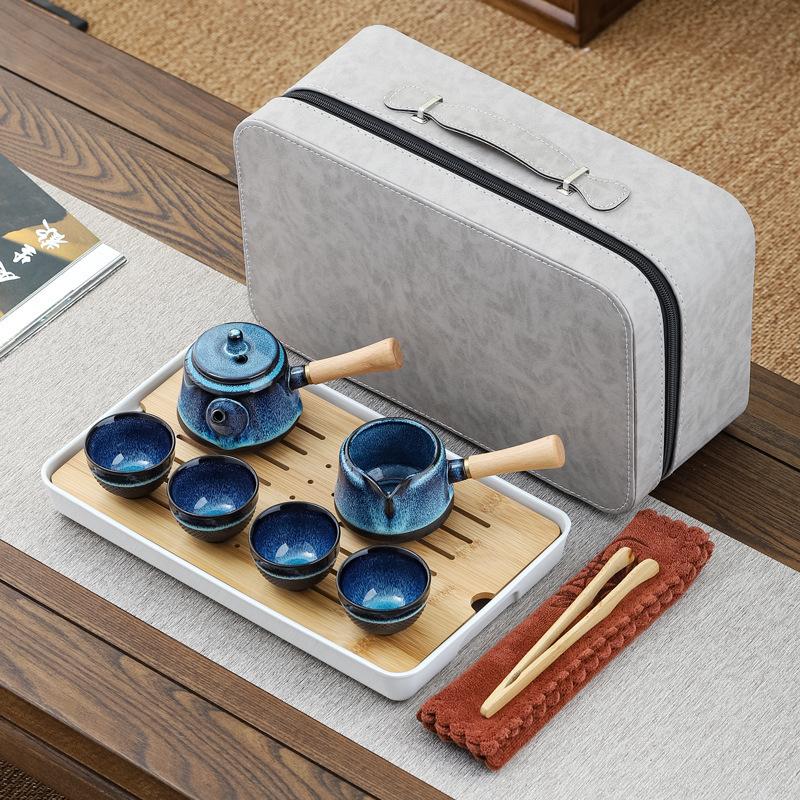 Side Handle Kettle Kung Fu Tea Set Gift Box for Clients Creative Annual Meeting Event Gift Souvenir with Logo