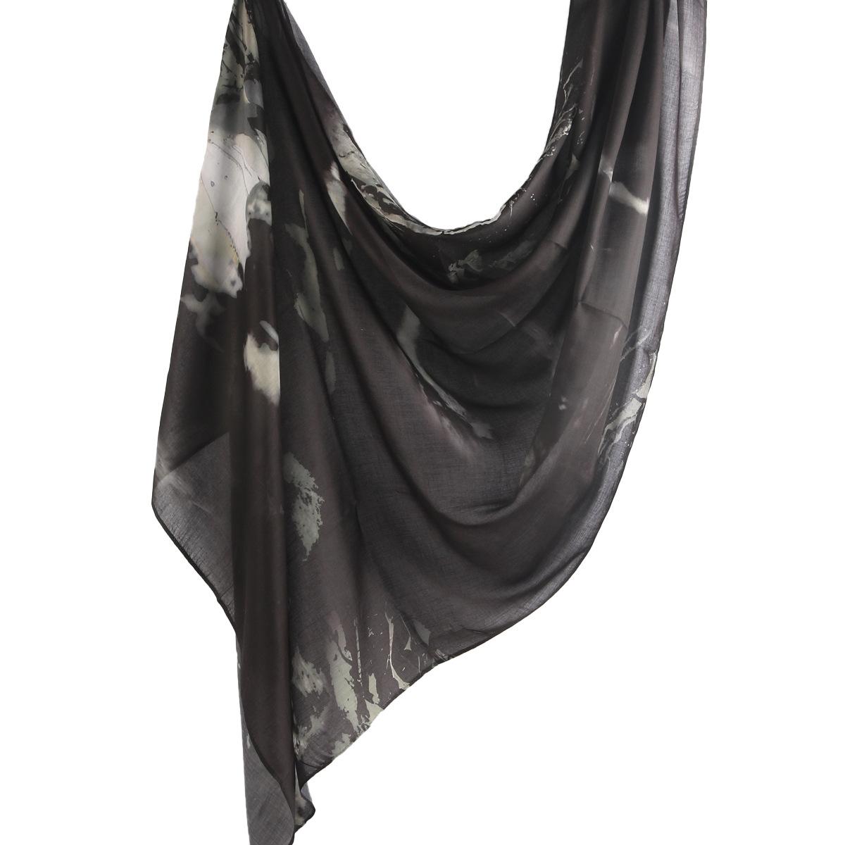 Waterverf Bloemen Viscose Hijab Sjaal Ademend Zacht Lang Mode Sjaals Hoofddoek Paisley Print Moslim Hijabs Voor Vrouwen gray