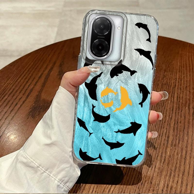 Cartoon Cat Dolphin Girls Case For Xiaomi Redmi 14C 13C 10 9A 9C Note 14 13 12 11 10S 9 8 Pro Plus A5 A4 A3 A2 A1 Fundas Cover