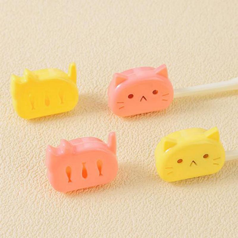 4Pcs Cat Shape Travel Toothbrush Head Covers Toothbrush Protector Cap Case Protective Portable Plastic Clip For Household Travel
