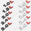 3D Metal Car Rear Back Trunk 1.0L 1.2L 1.5L 2.0L 2.2L 3.0L 4.0L Dispacement Standard Decals Volume Logo Badge Emblem Stickers